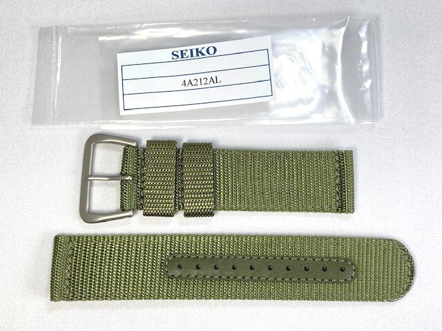 Seiko Genuine Nylon Band 22mm Green 4A212AL for SNZG09JC/7S36-03J0