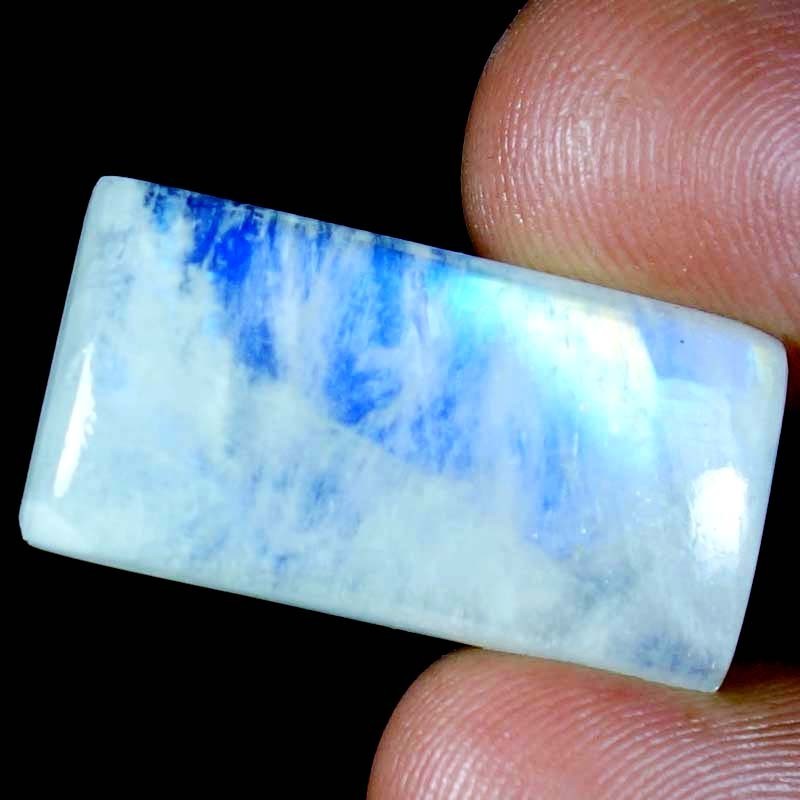 28.40 CT 100% Natural Rainbow Moonstone Cushion Cabochon A++ Gemstone 15x29x5 mm