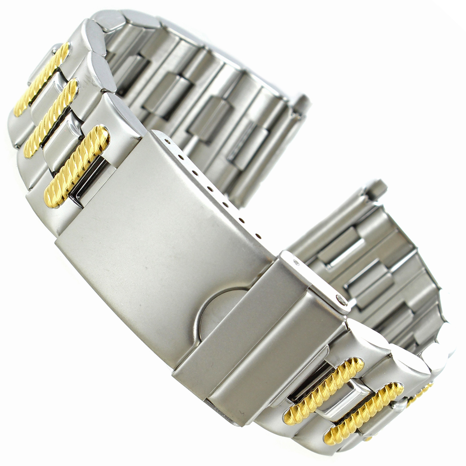 18-22mm Speidel Stainless Two Tone Deployment Buckle Watch Band 1624/15