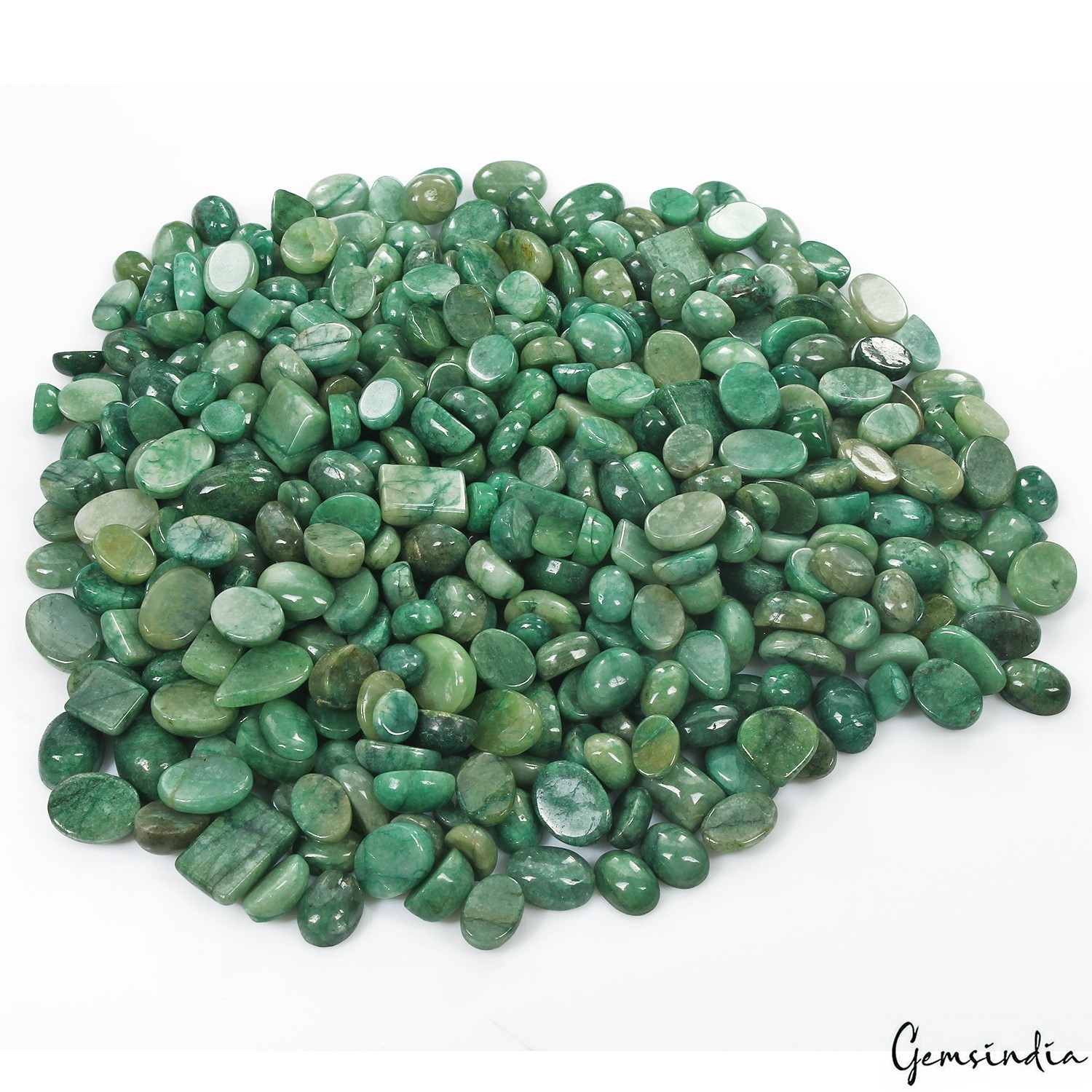 5000 Ct Natural Brazilian Green Emerald Mix Shape Cab Loose Wholesale Gem Lot-NW