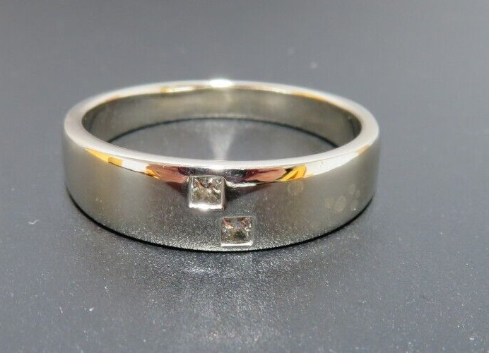 10K WG MEN’S DIAMOND BAND RING 0.07 ct SZ 11.5 6.14 MM WIDE 5.93 gram(G133147-2