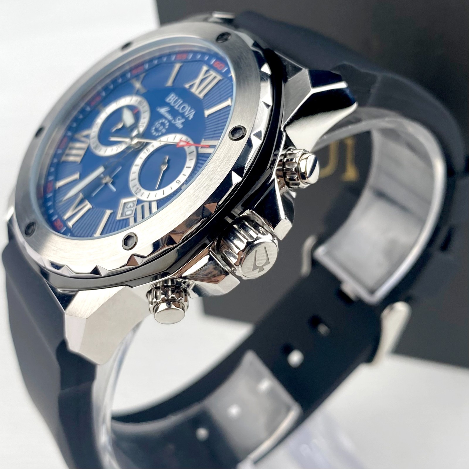 Bulova Marine Star 98B258 Men’s Watch 44MM Blue Dial Quartz Men’s Watch