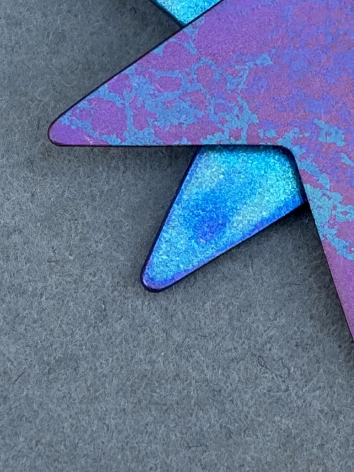 Vintage Star Dangle Earrings Spectore Exotic Anodized Titanium Starburst Blue