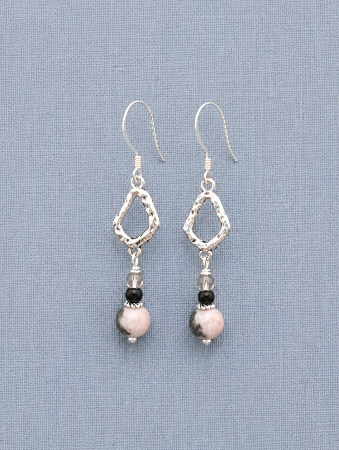 Pink & Black Zebra Jasper Earrings
