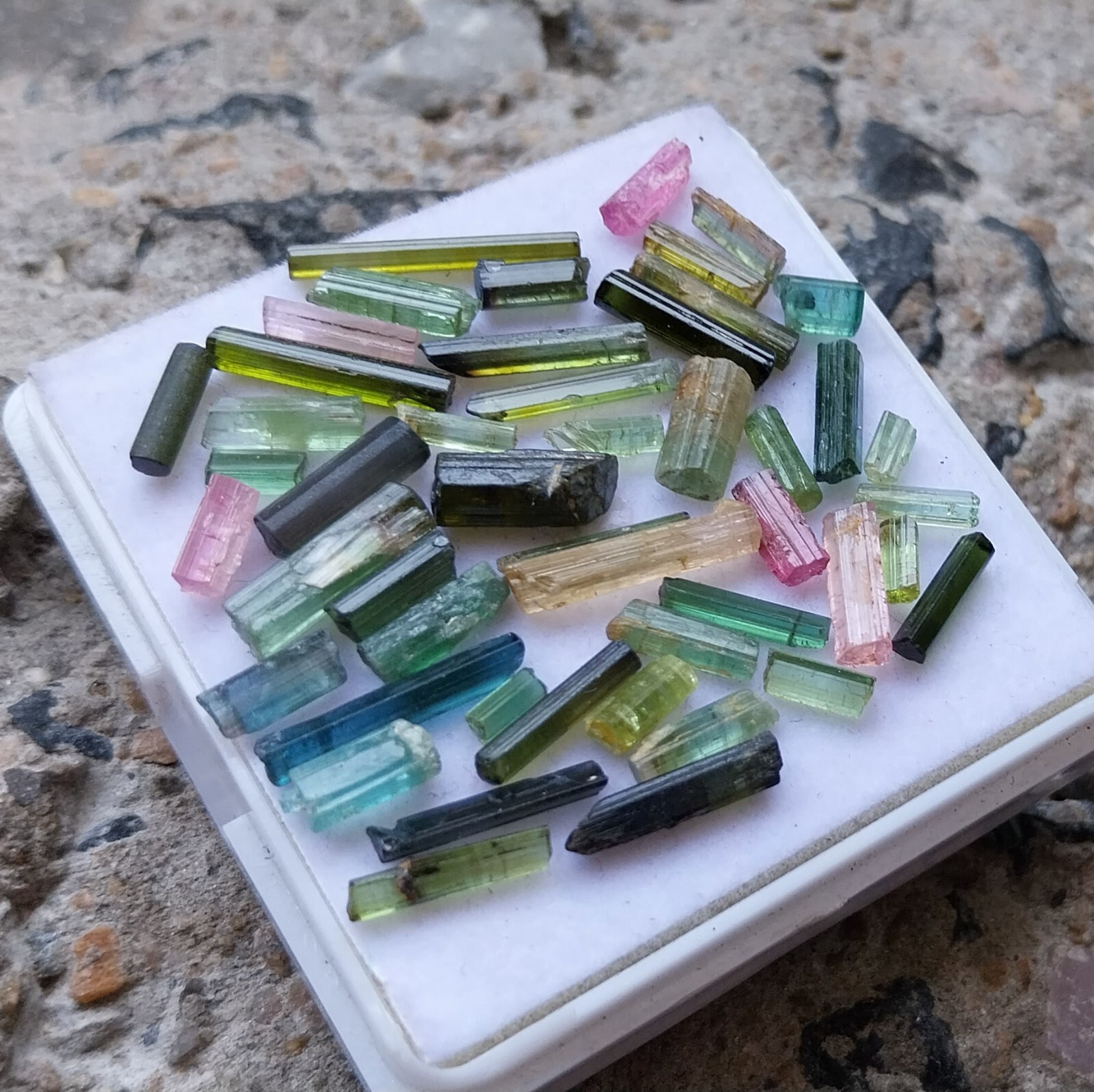 29.9 Carat Natural Multi Tourmaline Stick /Pencil 50 Piece Lot 4.5 to 17 MM