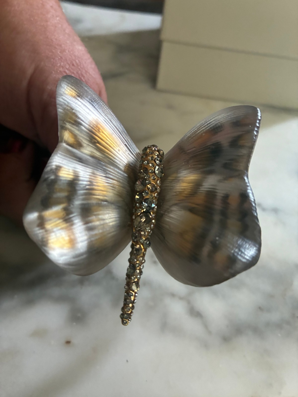 Alexis Bittar new box lucite butterfly animal print bracelet signed