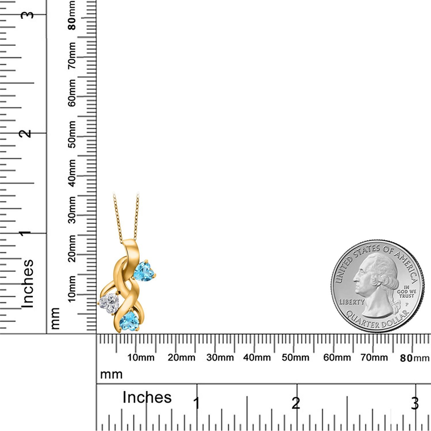 1.54 Ct Lab Grown Diamond Swiss Blue Topaz 18K Yellow Gold Plated Silver