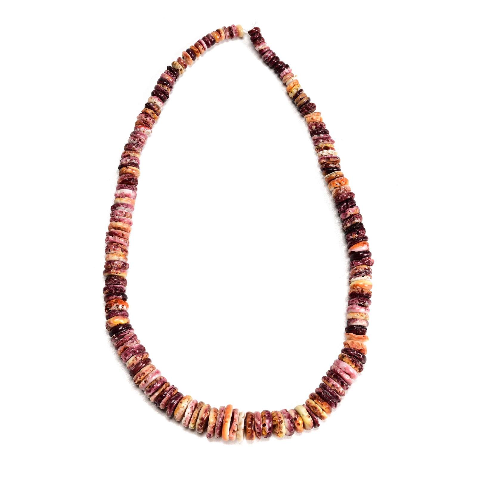 Graduated Purple Spiny Oyster Shell Rondelle Disc Beads Size 2-4×5-13mm15.5″ Std