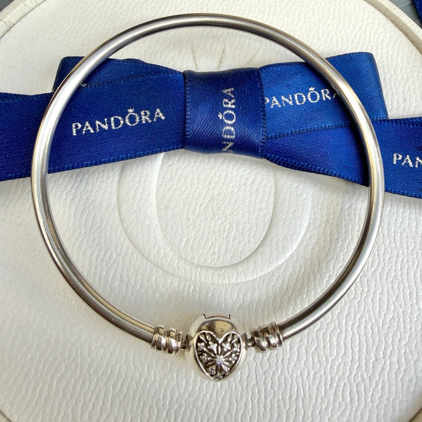 Authentic Pandora Silver “You Melt My Heart” Winter Bangle 19cm #598619C00