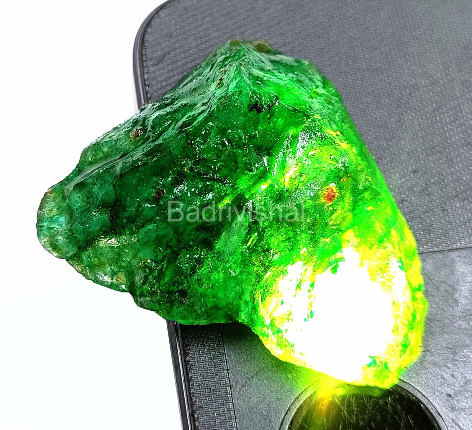 82 Ct Natural Colombia Rough Green Emerald Certified (Color Dyed) Gemstone EKT