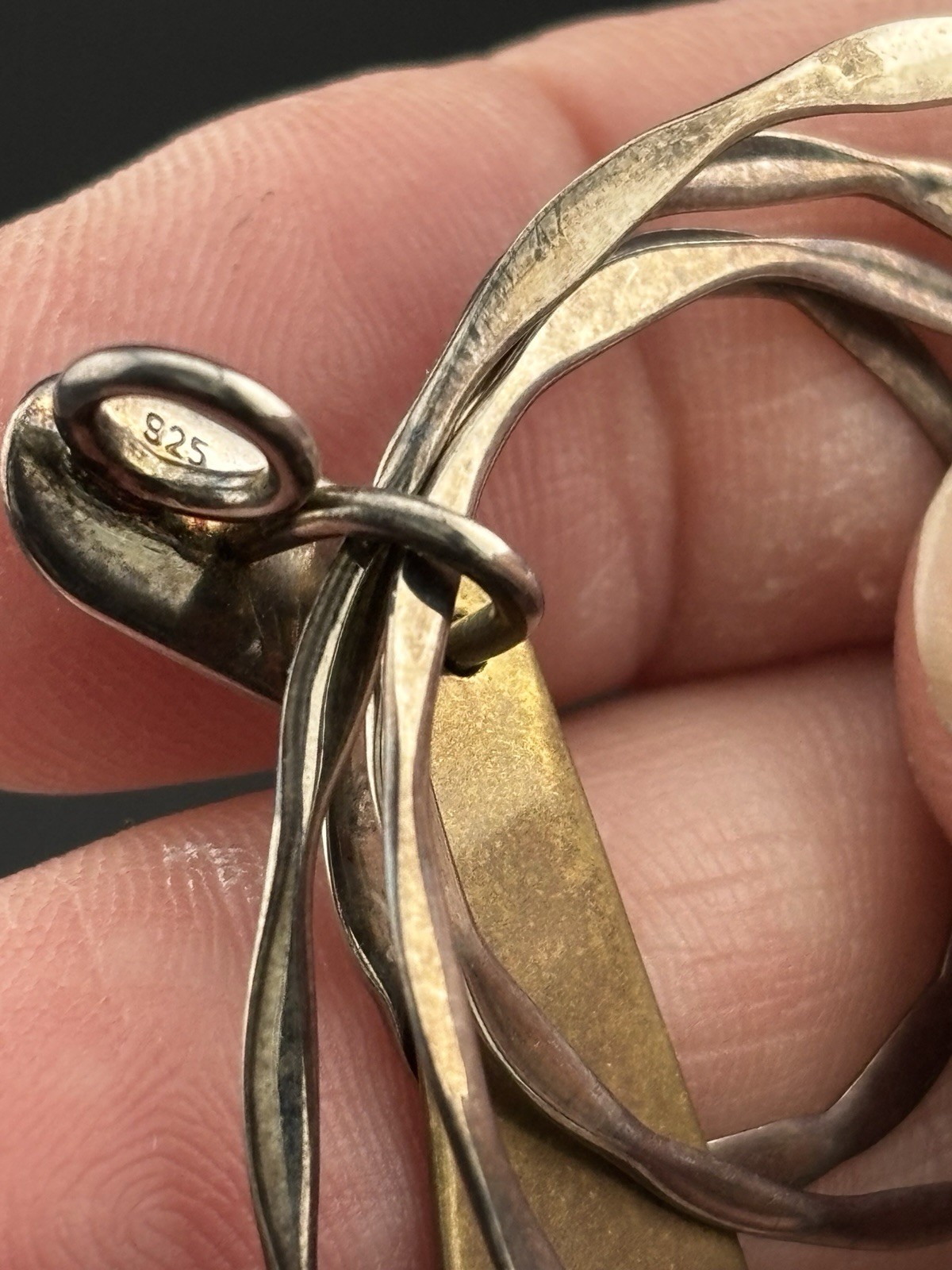 RLM Studio 925 Sterling Silver Brass Modernist Pendant Robert Lee Morris