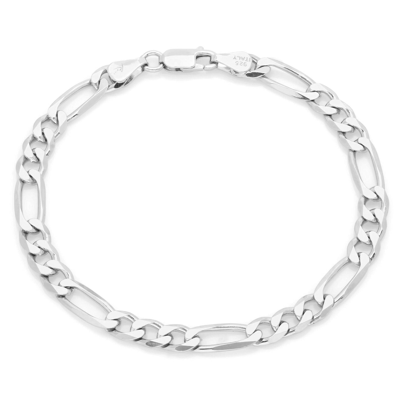 5.5MM Solid 925 Sterling Silver Figaro Bracelet Chain For Men & Women