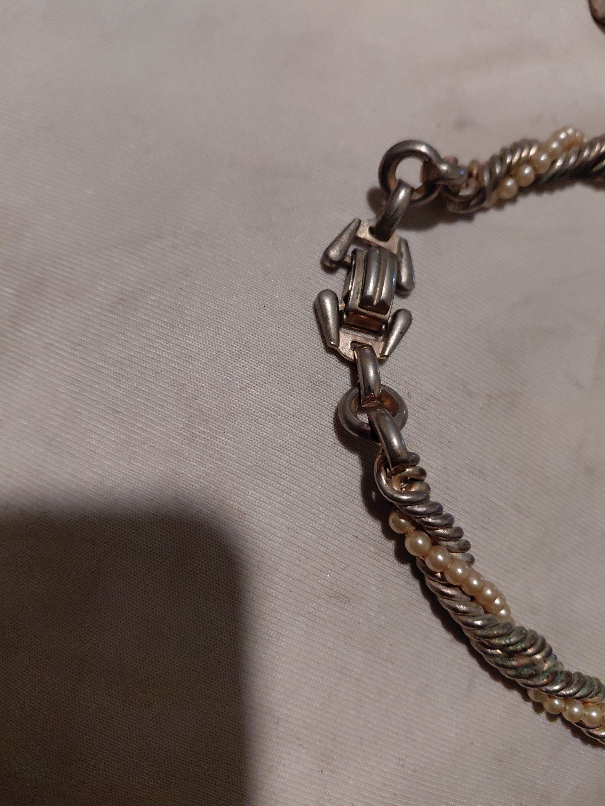 Vintage Barclay Signed Twist MULTI-STRAND Choker Pearl