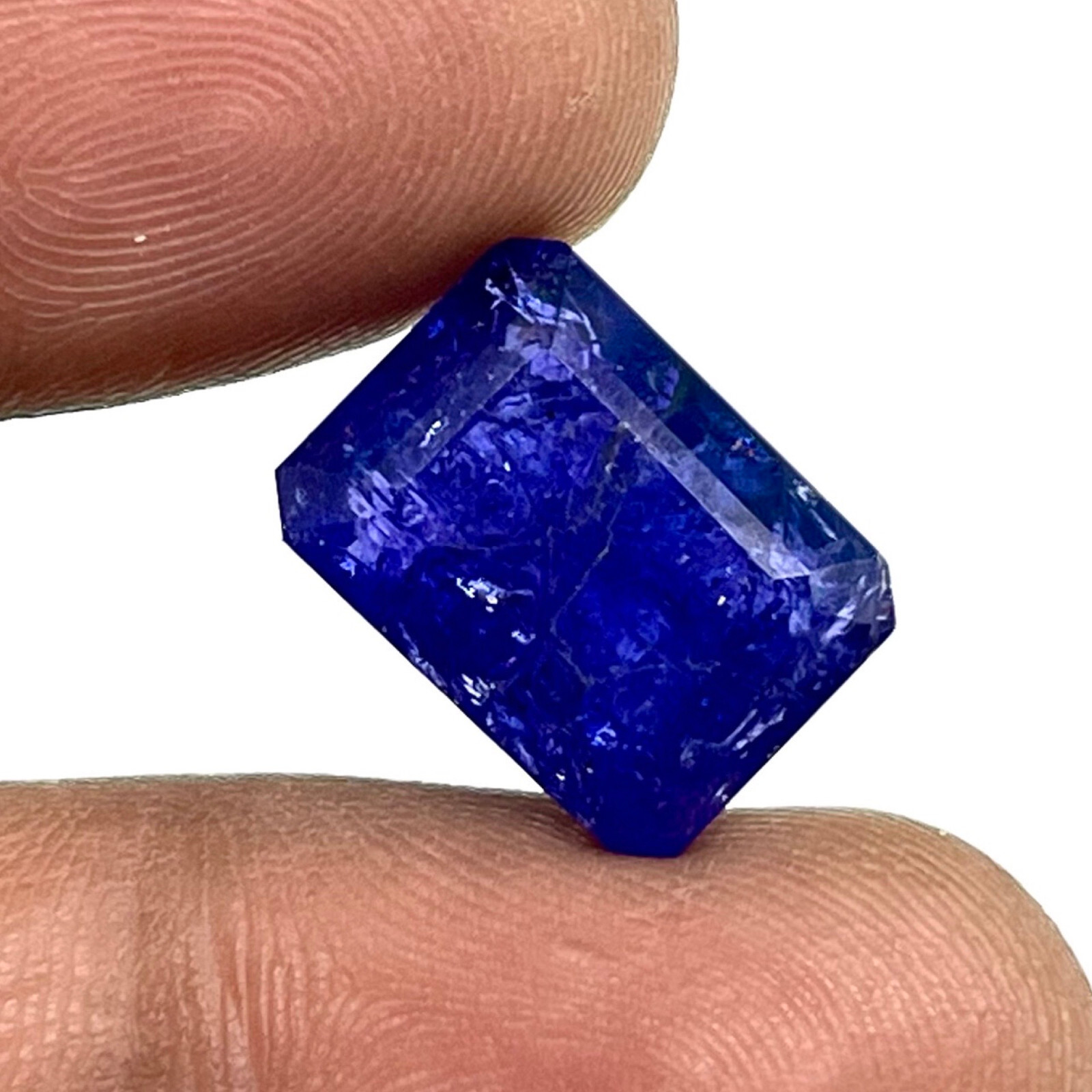 Certified 13.90 Cts Natural Tanzanite Emerald Cut Vibrant Blue A+ Loose Gemstone