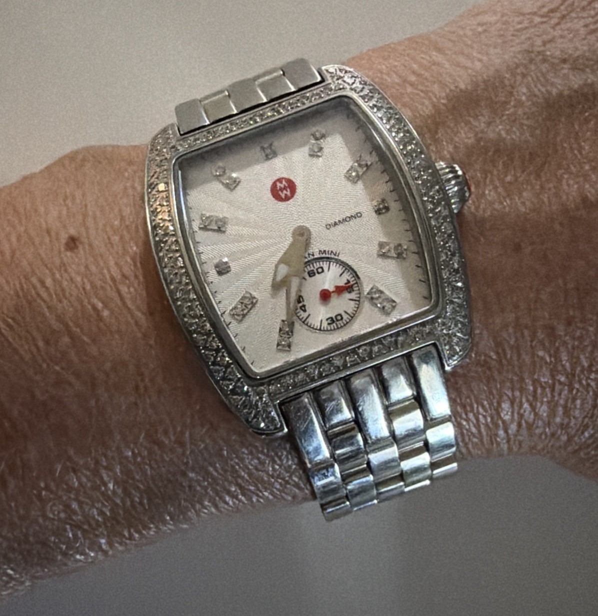 Michele Deco Diamond Chronograph MW02A01A2942 Diamond Bezel Swiss Women’s Watch