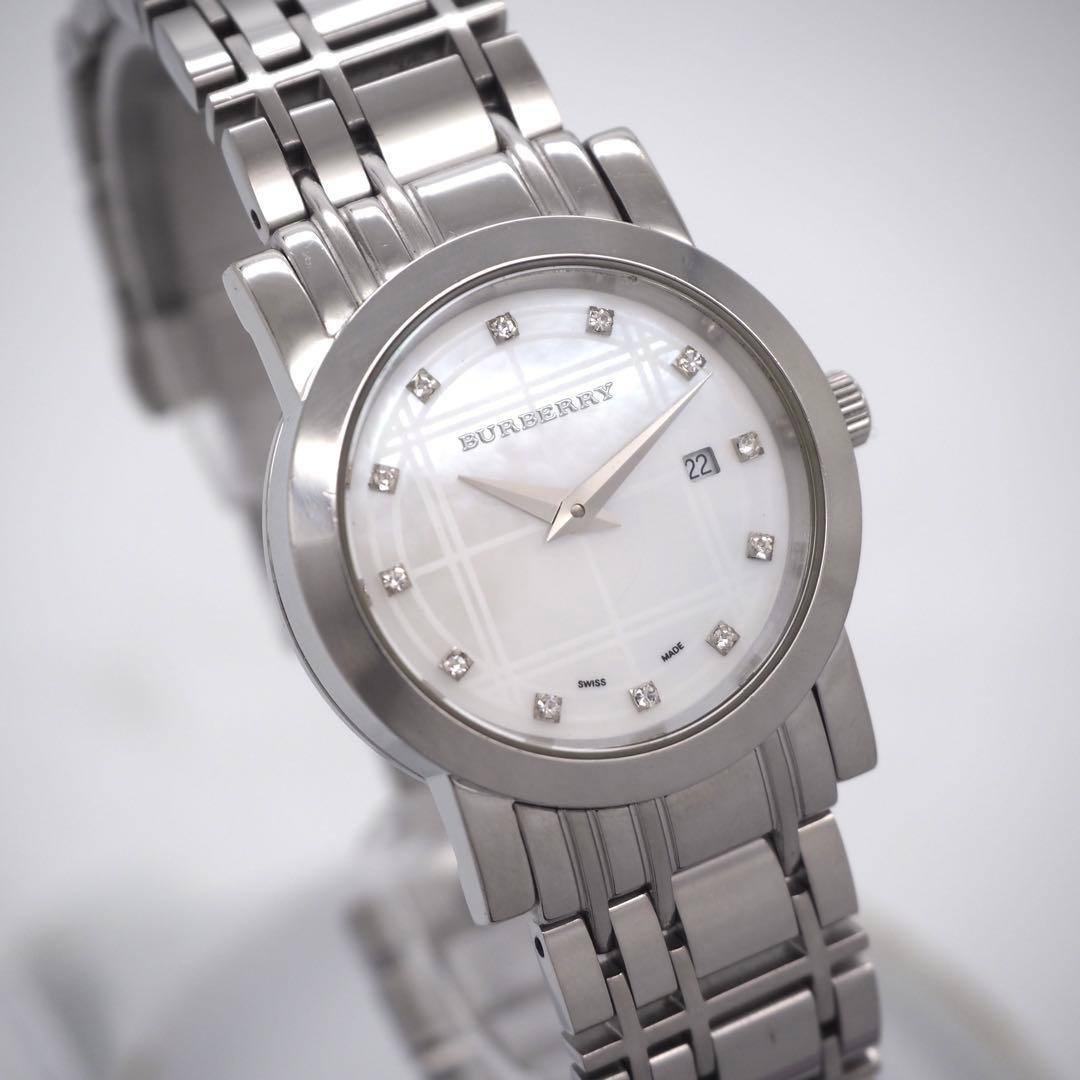 Burberry BU1370 Ladies Watch White Shell Dial Quartz Japan Box 0714634