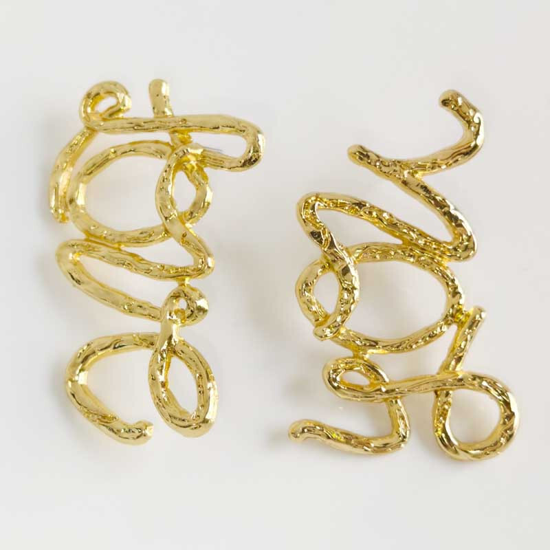 New Zara Love You Statement Stud Earrings Chic Women Party Vacation Jewelry Gift