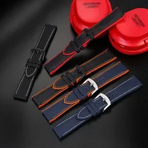 Waterproof Watch Band Nylon Rubber Colorful Pin Buckle Clasp Straps 20-24mm