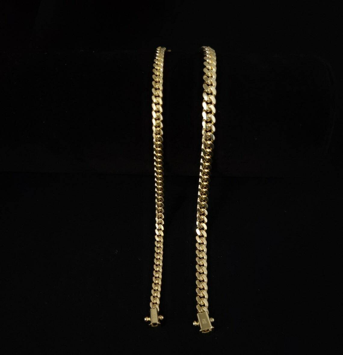 10k SOLID Yellow Gold 4mm, 5mm Miami Cuban Chain Bracelet Box Clasp Lock Real 10