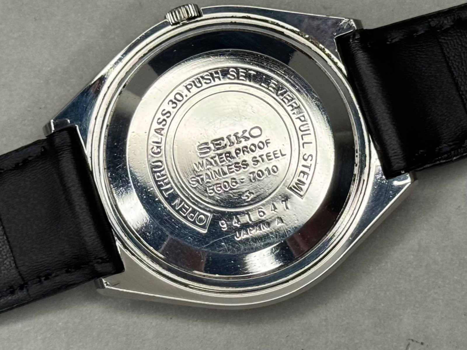 Rare Seiko LM 5606-7010 Lining Dial Silver Automatic Watch