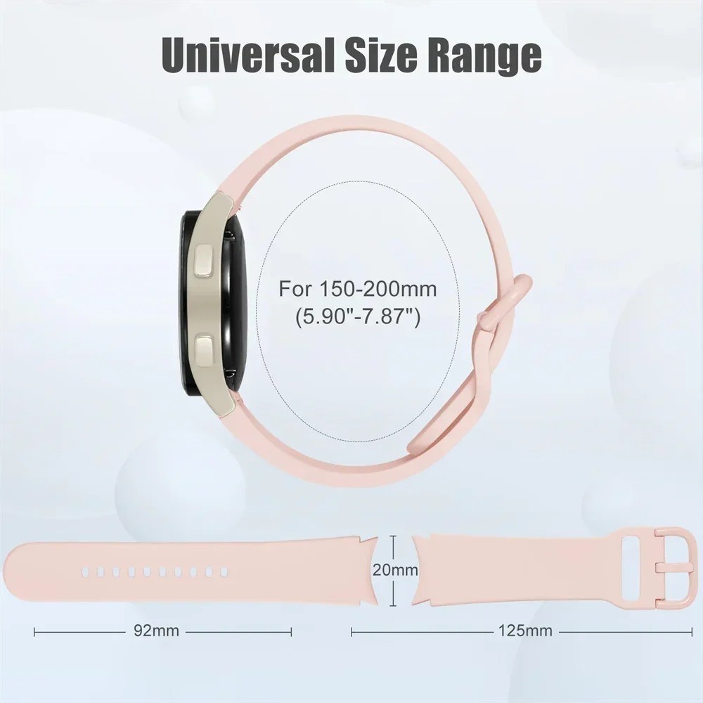 Silicone Strap For Samsung Galaxy Watch 7 6 5 4 20mm Band 40/44mm Watch6 Classic