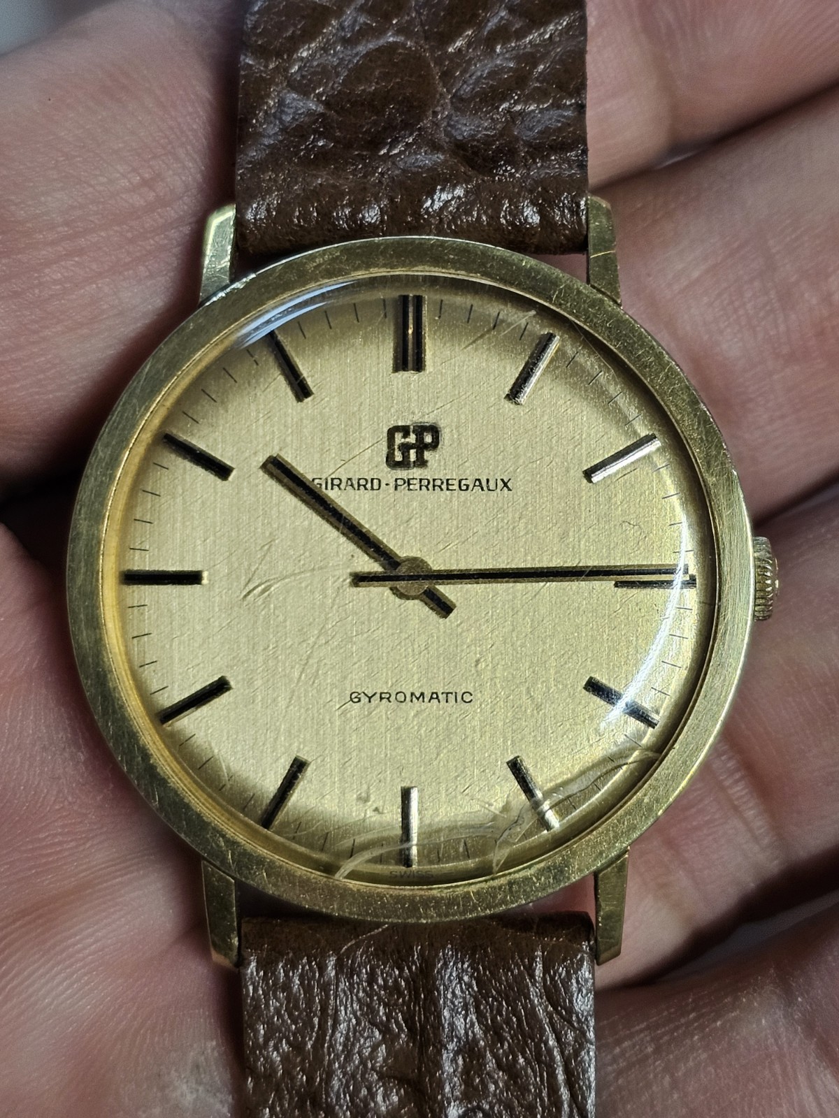 Vintage Girard Perregaux Gyromatic Gold Filled Watch 35mm