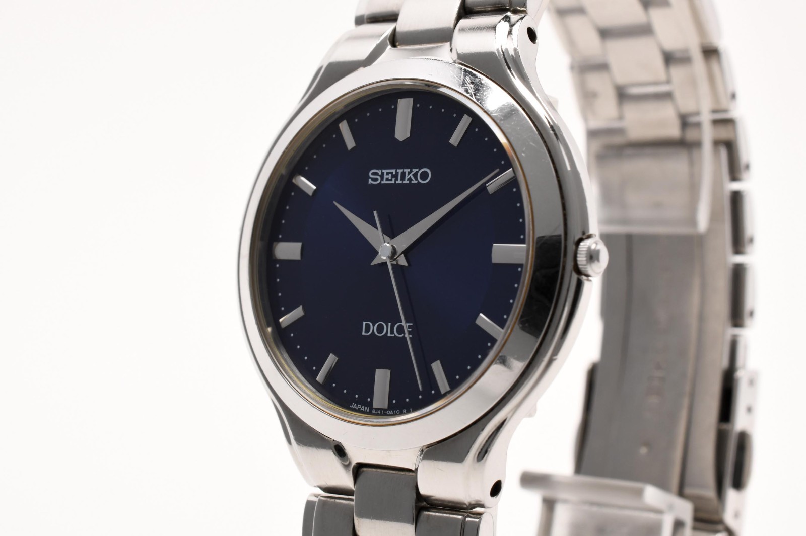 SEIKO Dolce 8J41-0A10 Men’s Silver Navy Dial Quartz Japan 32mm [Near Mint]