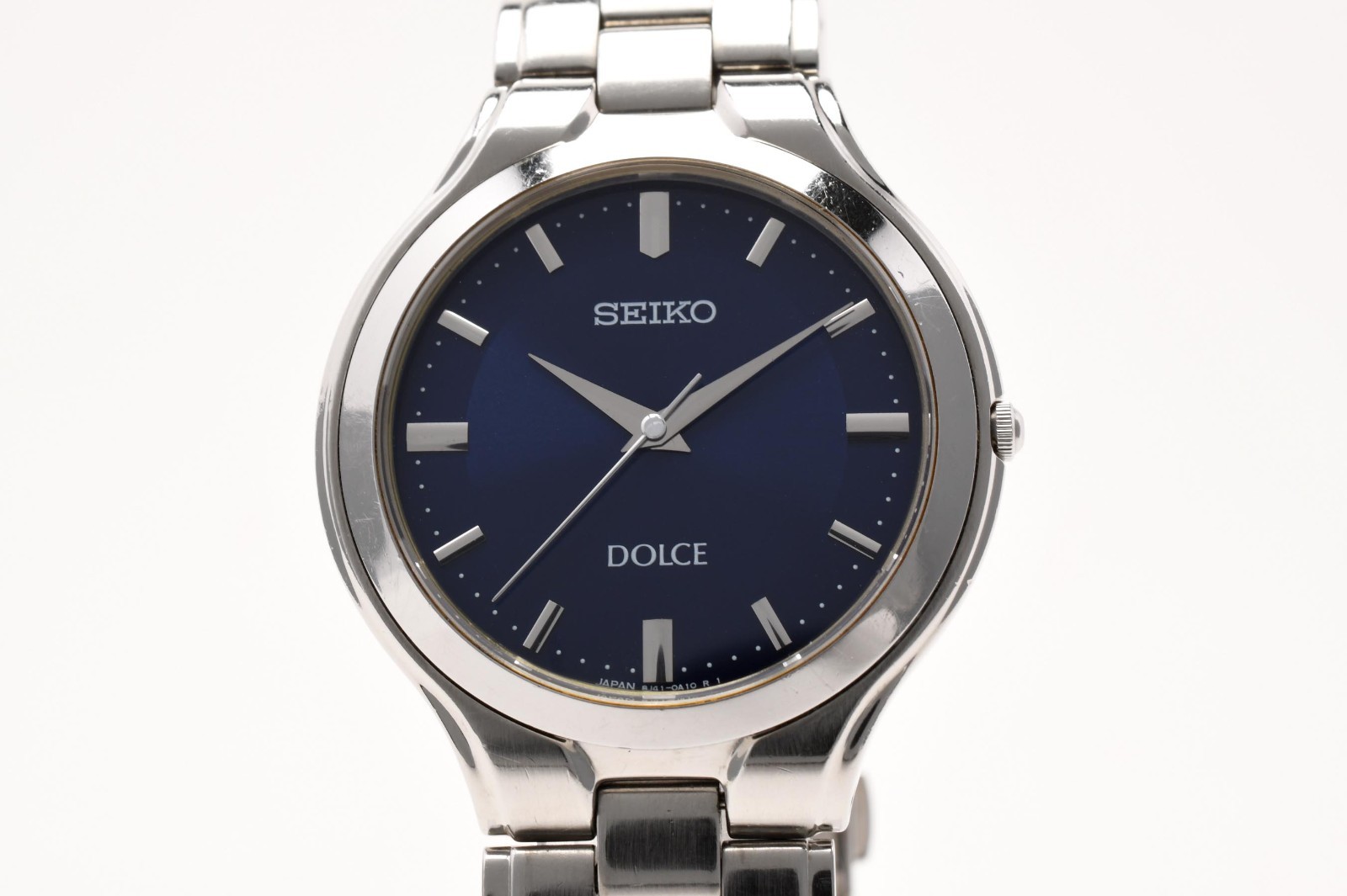 SEIKO Dolce 8J41-0A10 Men’s Silver Navy Dial Quartz Japan 32mm [Near Mint]