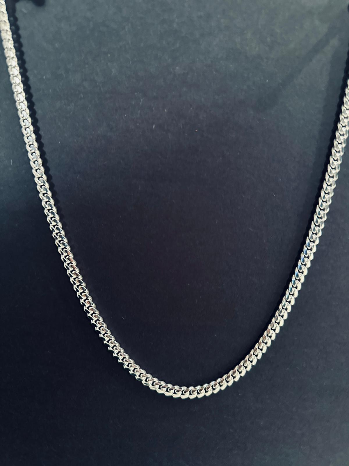 Real Solid 925 Sterling Silver Miami Cuban Mens Boys Chain Necklace Italian