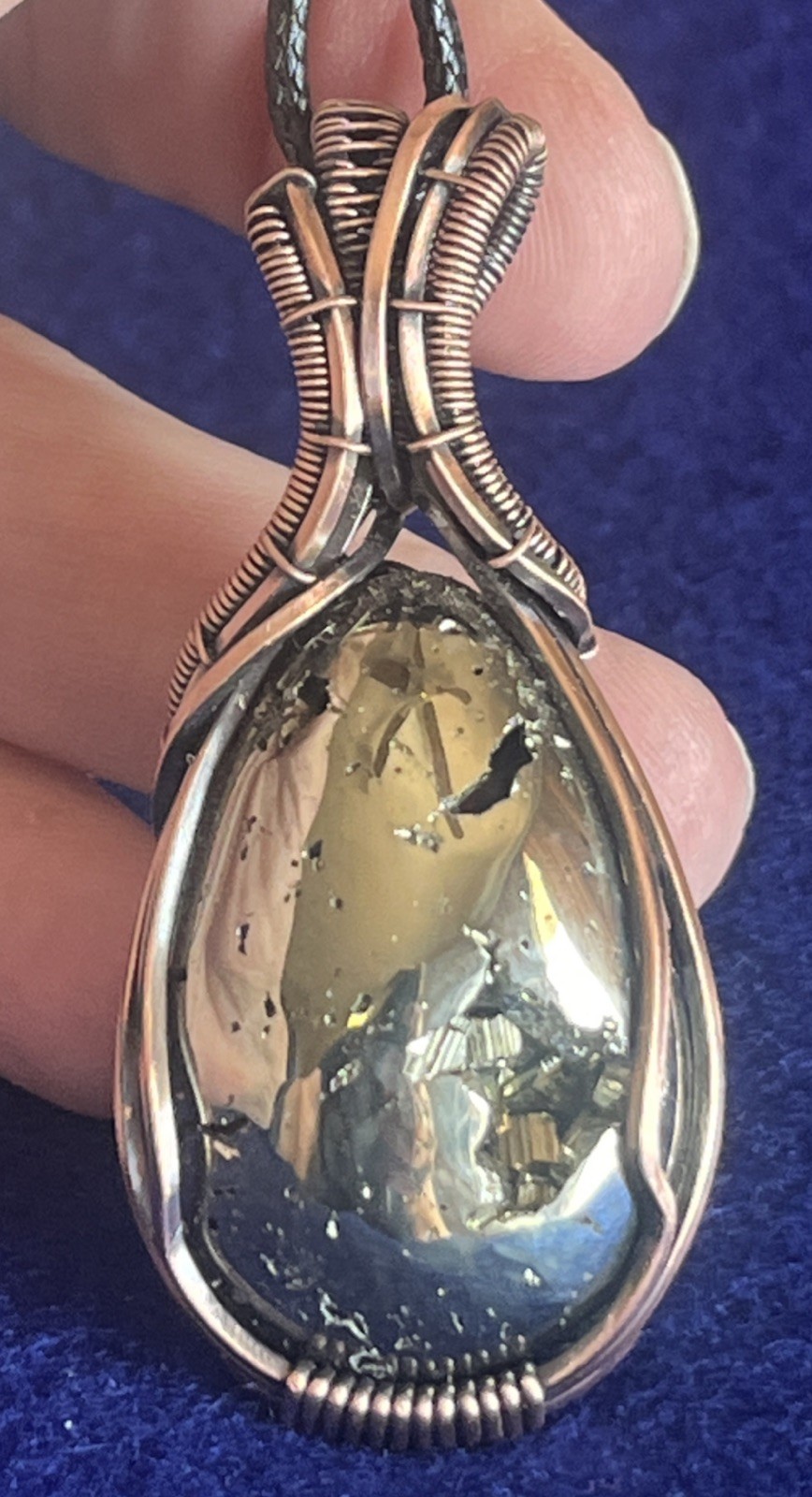 Pyrite (fool’s Gold) ~ Handmade copper wire wrapped pendant 4c