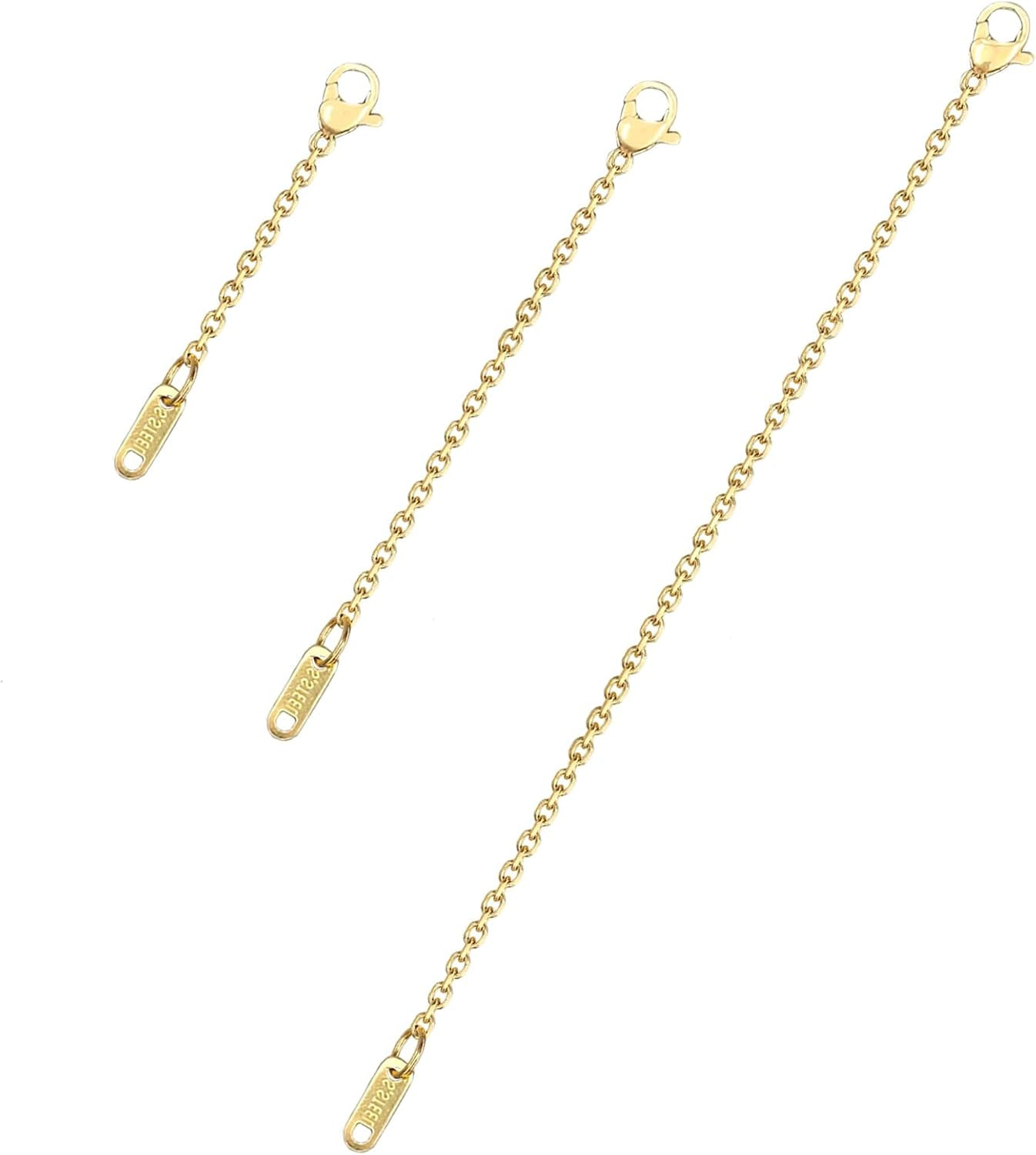 Necklace Extenders for Women, 3 Pc 18K Gold Plated Chain Extenders for Necklaces