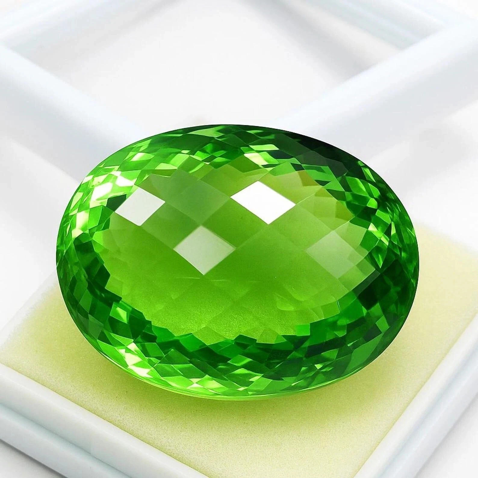 EGL Certified Natural Brazilian 77.70 Ct Green Topaz Amazing Oval Cut Gemstone