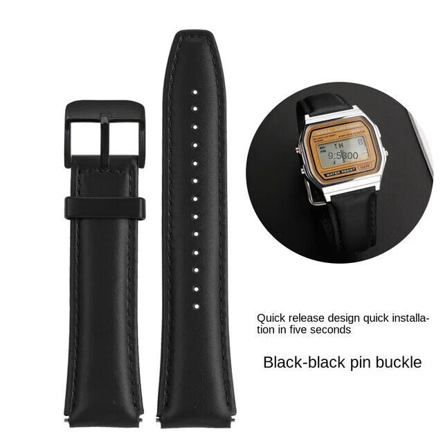 18mm Leather Watch Band Strap For Casio AE1200 A158W A168 AE-1200WHD Bracelet