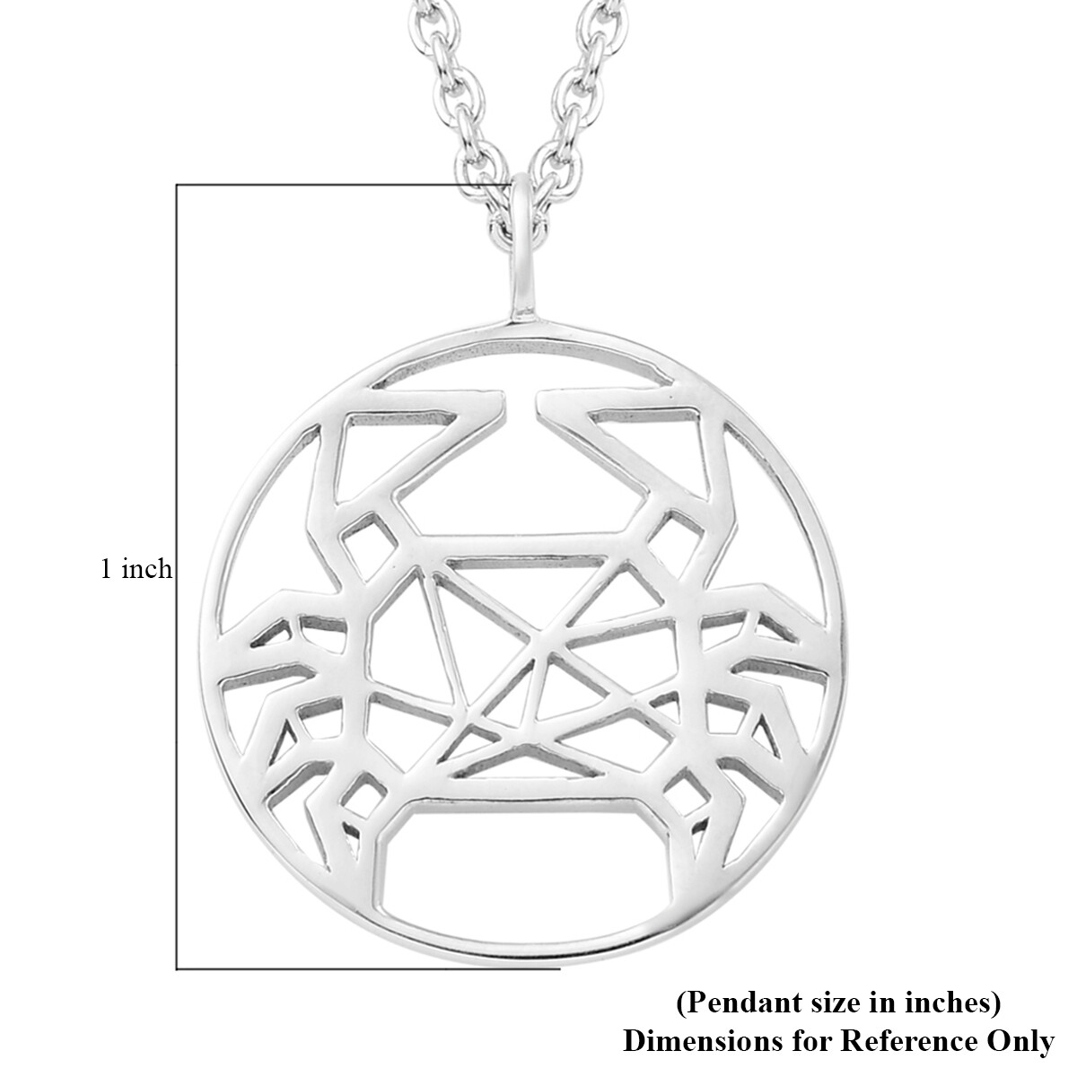 Cancer Zodiac Star Sign Pendant Necklace in 925 Solid Sterling Silver 7.5 Grams