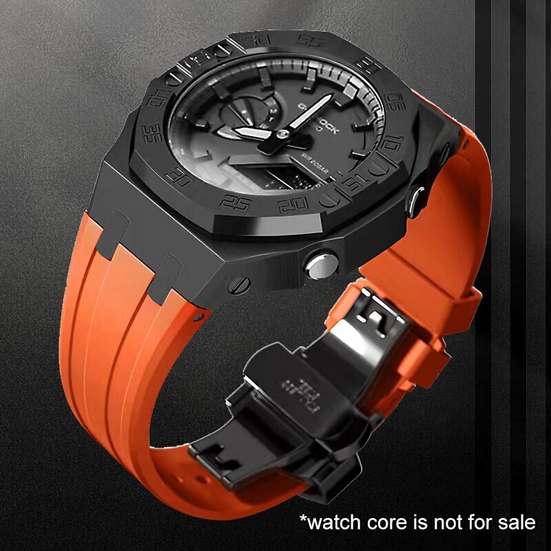 Steel Dial Bezel Mod Kit Case Band for G-Shock GA-2100 GA2110 Metal Rubber Strap