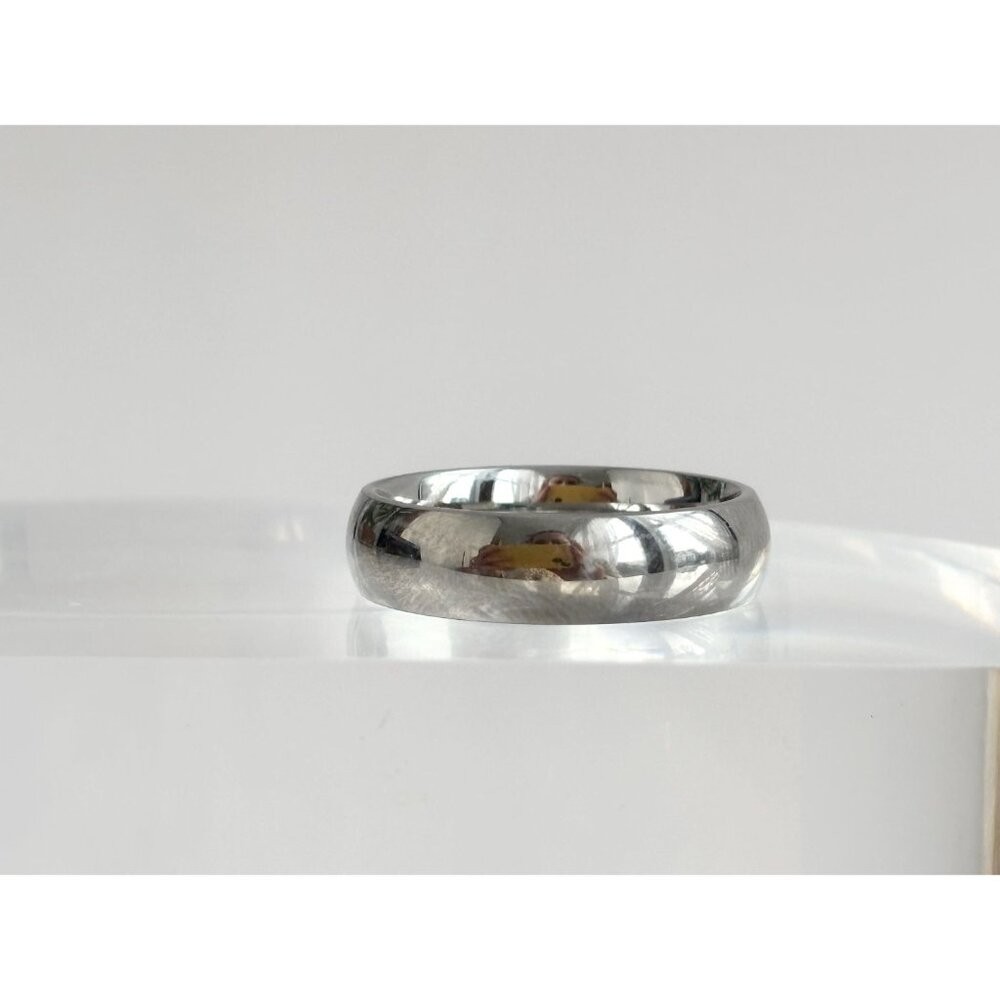 Pure Stainless Steel Unisex Band Minimalist Vintage Ring – sz 10