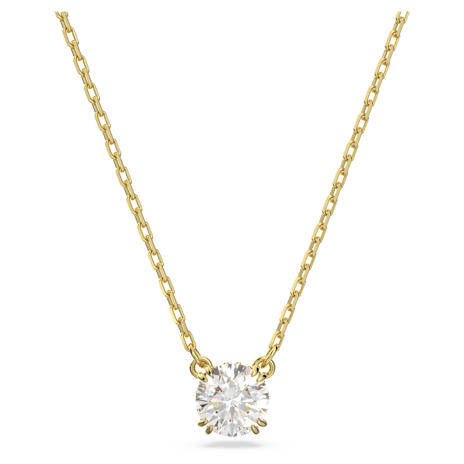 Swarovski Stilla Pendant Necklace, Round Cut, White, Gold-Tone Plated 5636703