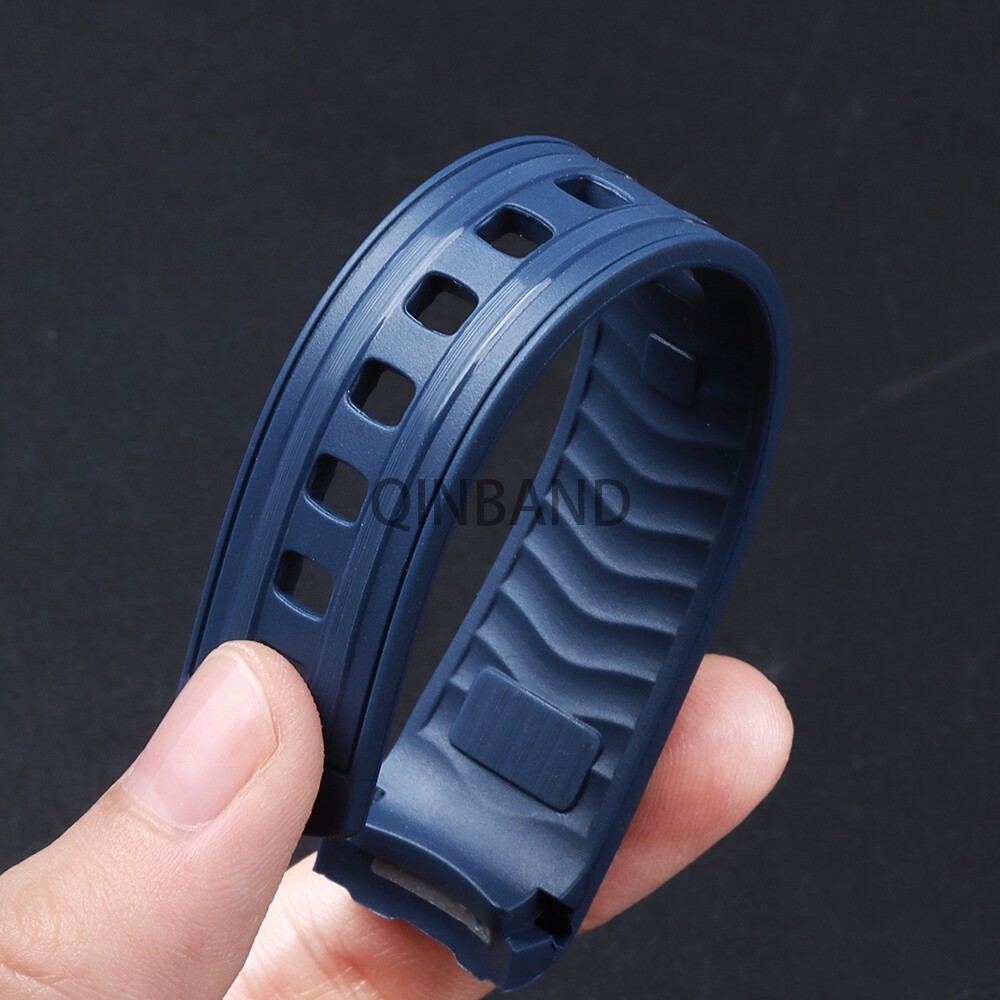Curved End 20mm Rubber Strap for Omega Seamaster 300 Replacement watch strap