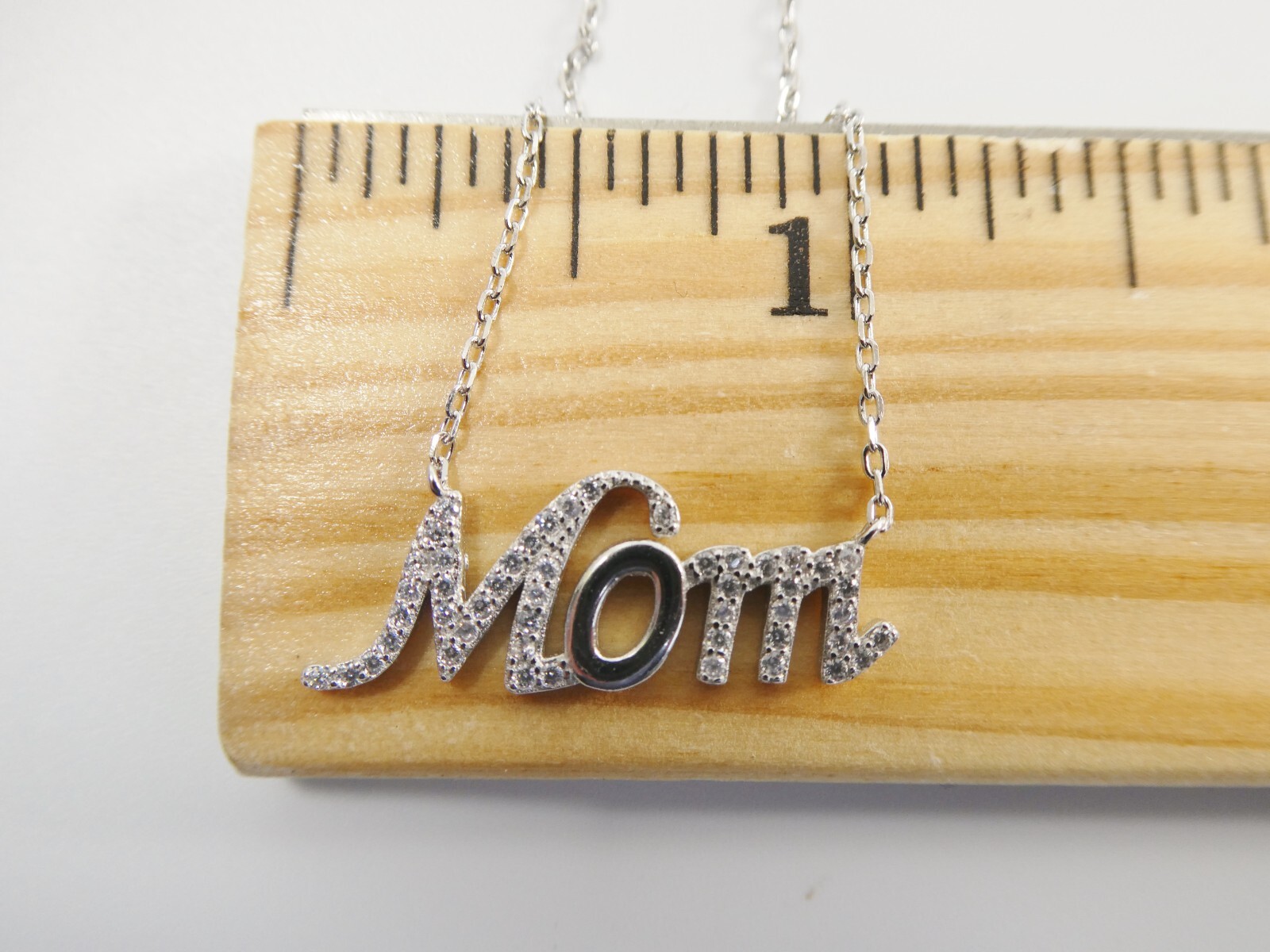 16 INCH PLUS 2 INCH EXTENTION MOM NECKLACE REAL 925 STERLING SILVER