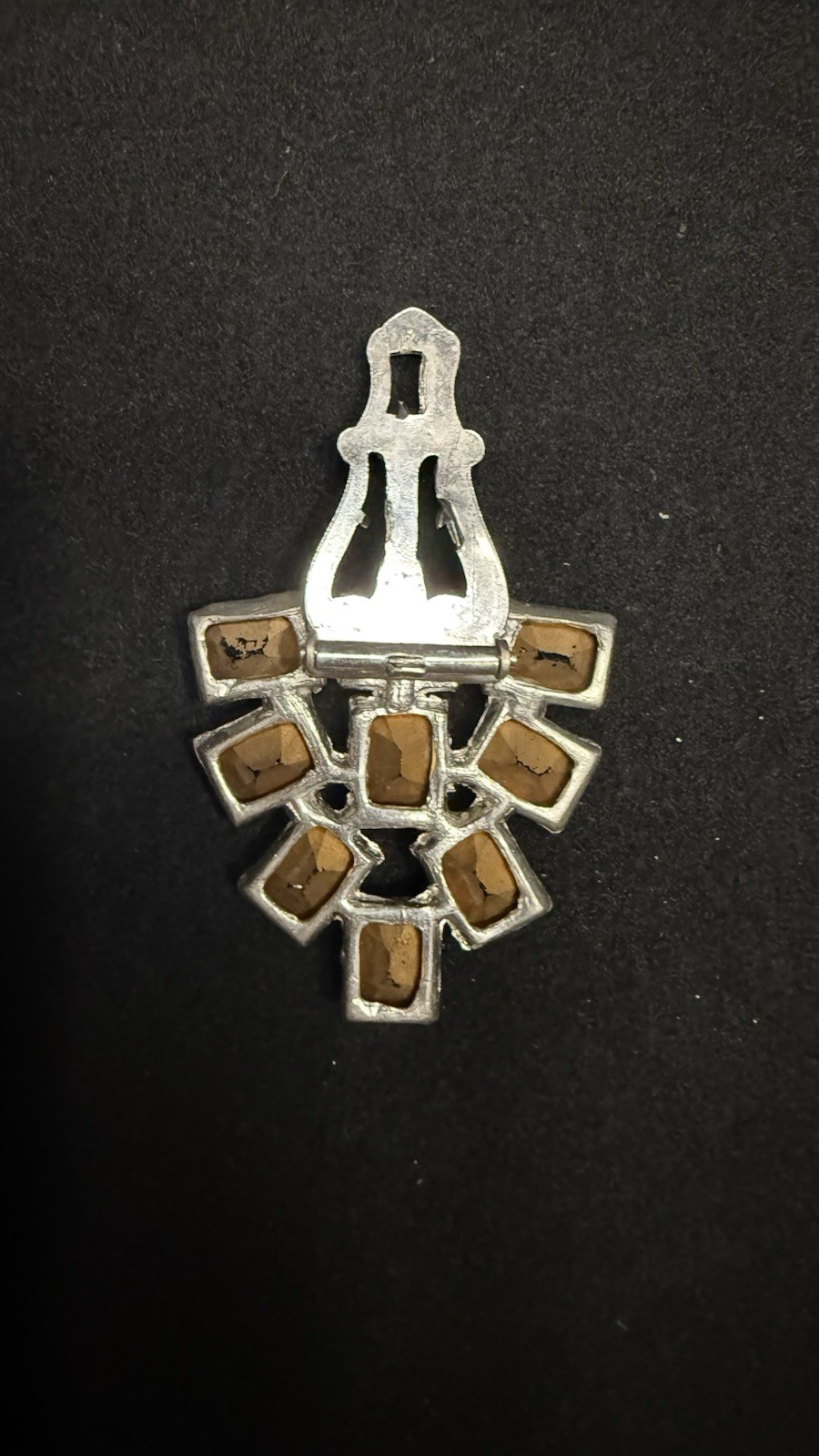 vintage rhinestone art deco dress clip