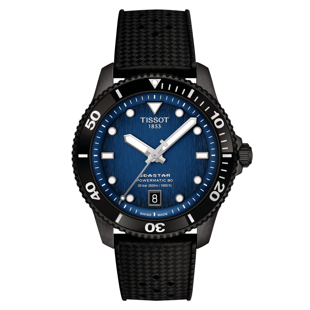 TISSOT SEASTAR 1000 POWERMATIC 80 40MM BLACK IP WATCH T120.807.37.041.00