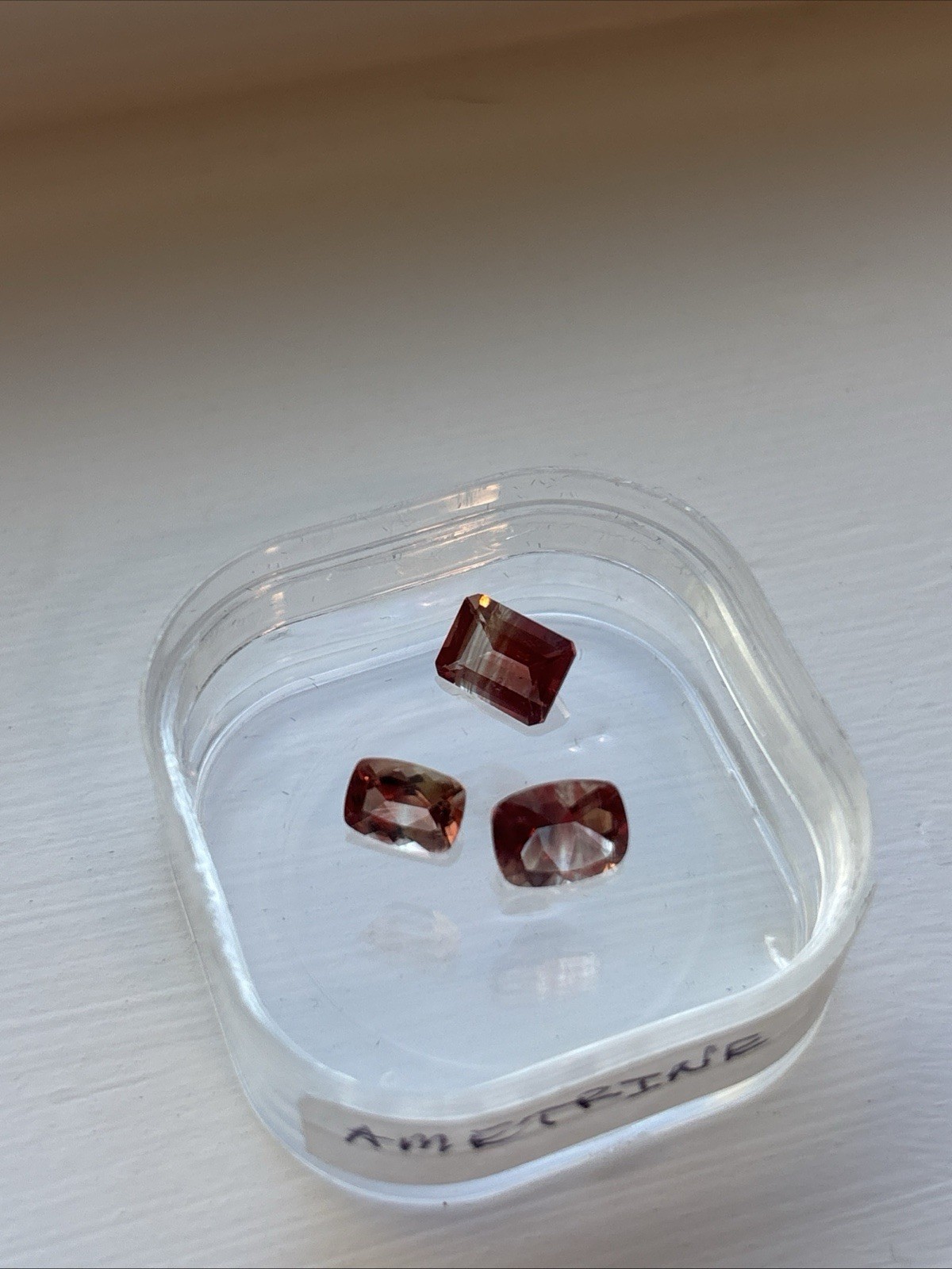 Natural Bolivian Bi-Color Ametrine – 3 Stone Parcel Mixed Cuts Loose Gemstone