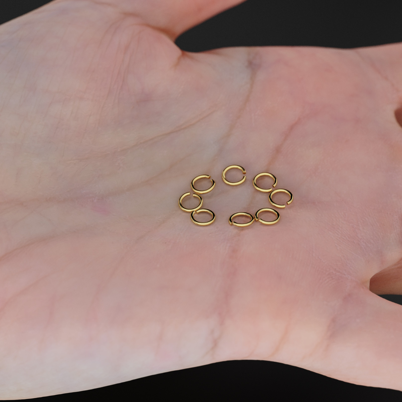 3MM 22 Gauge 14k Solid Yellow Gold Open Jump Rings 10 pieces Jewelry Finding