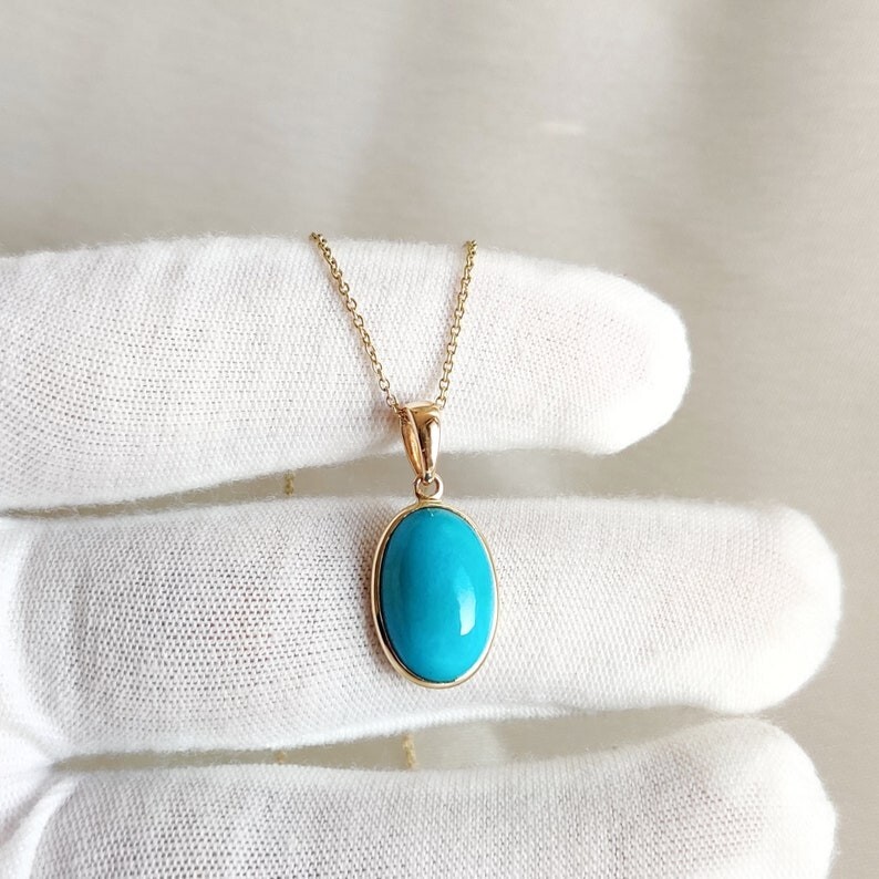 Gold Plated Sleeping Beauty Turquoise Pendant, Turquoise Sterling Silver Pendant