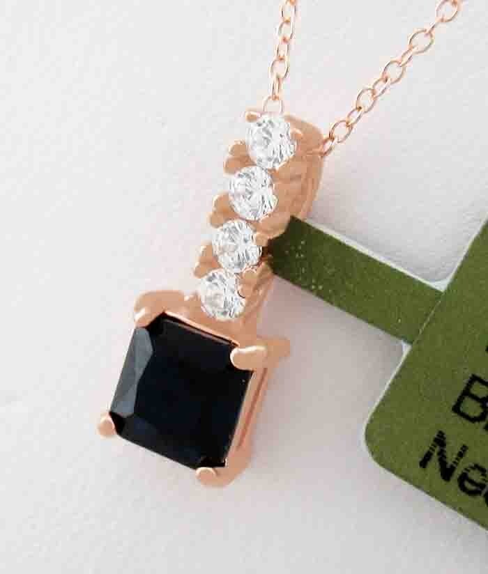 LAB CREATED BLUE & WHITE SAPPHIRE PENDANT .925 STERLING SILVER – New With Yag