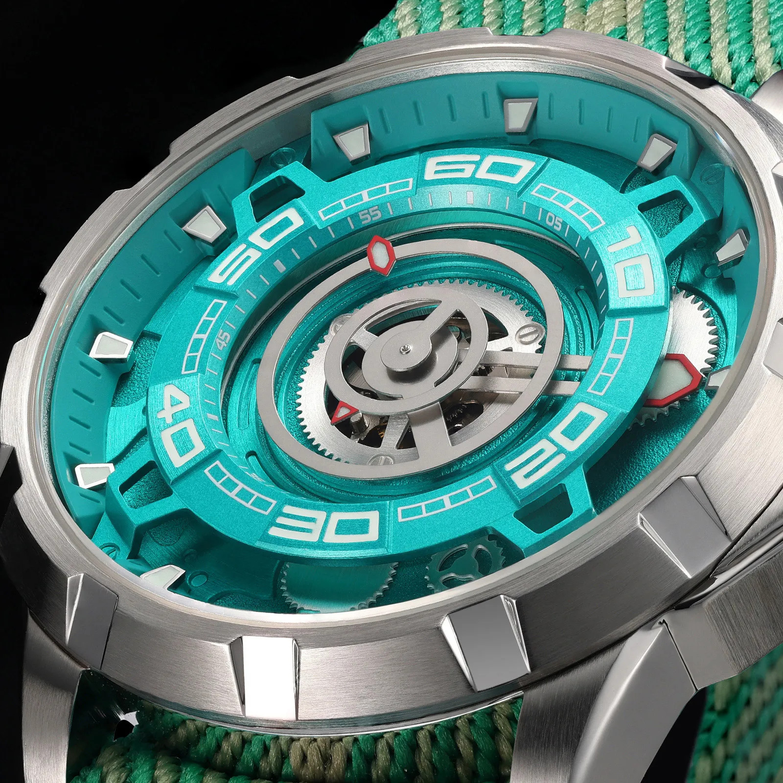 BERNY Automatic Men’s Skeleton Watch 5ATM Luminous Sapphire