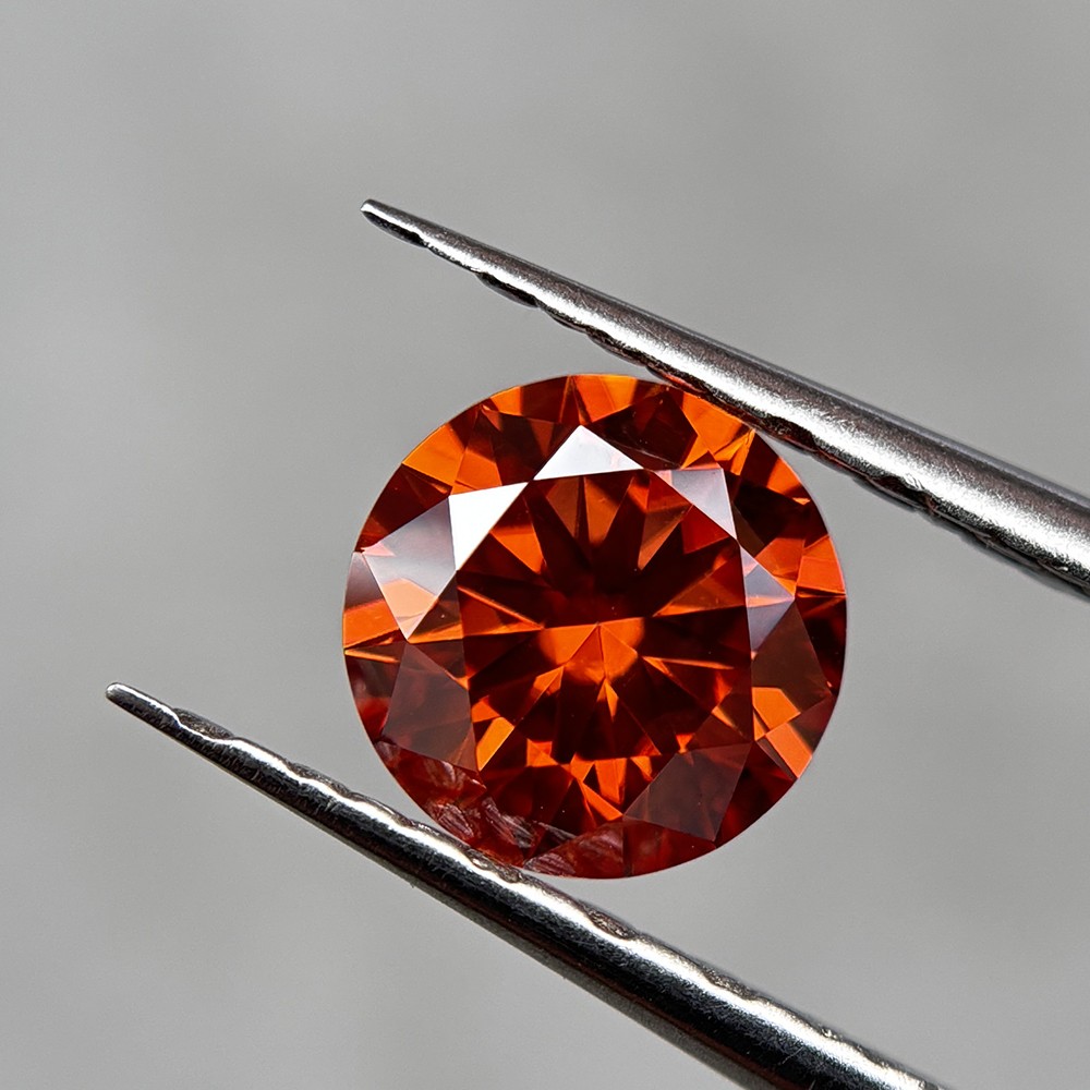 1PCS Round Cut Orange Loose Moissanite Gemstone 3.0mm 0.1ct-15mm 12ct Gemstone