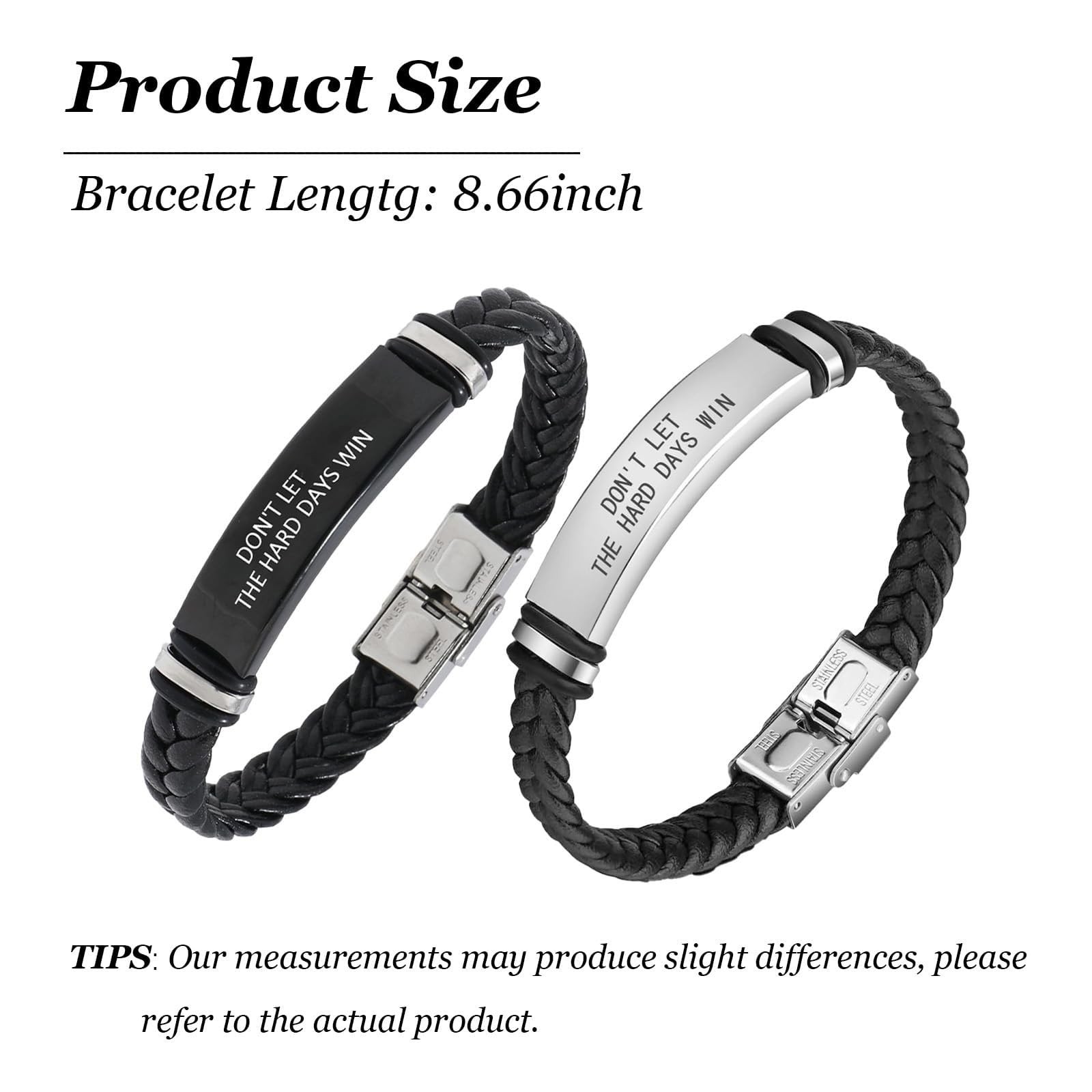 Dont Let The Hard Days Win Bracelet for Women Men Adjustable Engraved Bracele…