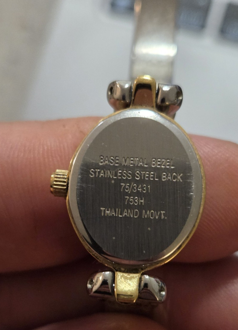 Armitron Watch Women 20.6mm Silver Gold Two Tone Oval Dial Bezel
