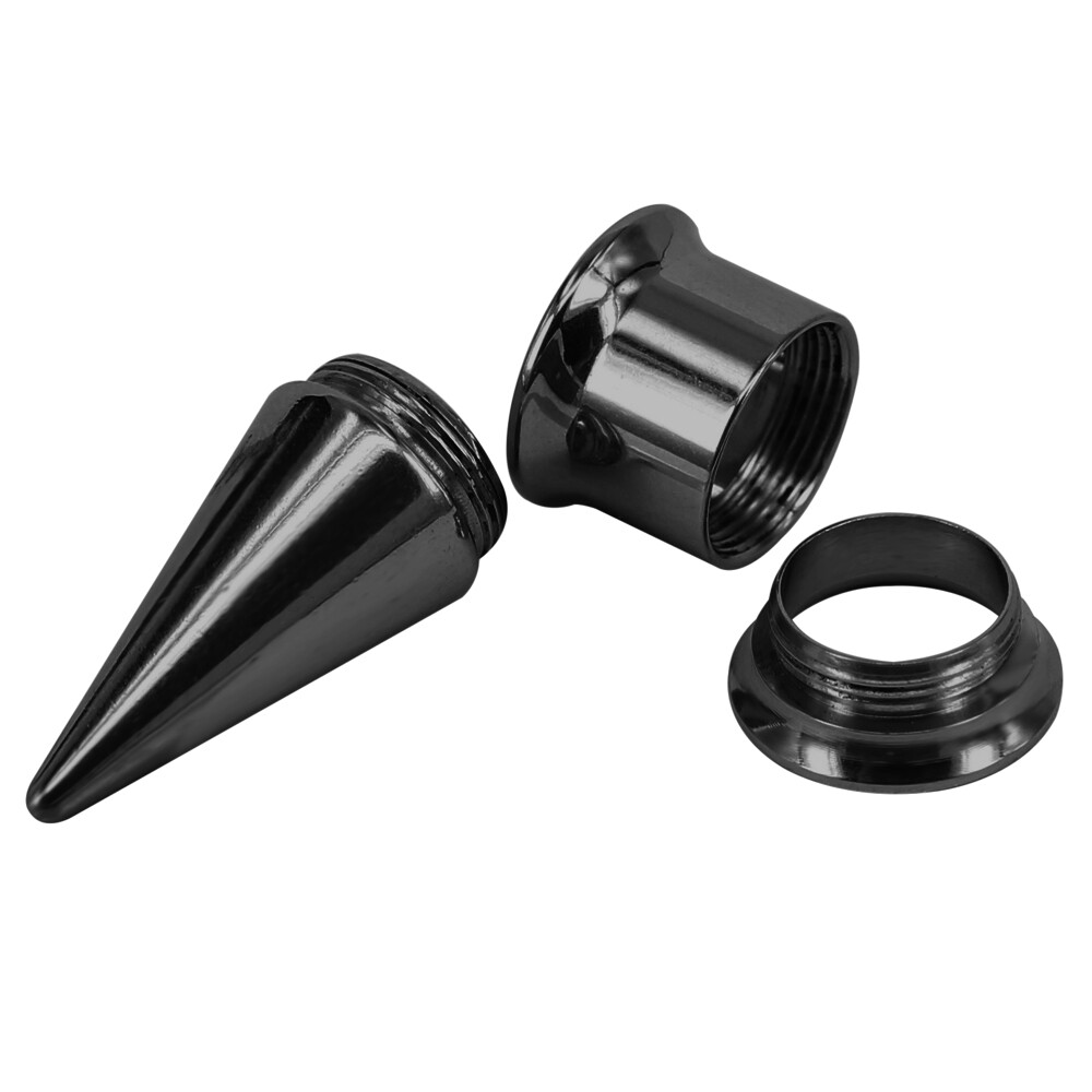 1 Pair 2-20mm Stainless Steel Ear Tapers 3 in 1 Double Flared Ear Plug Tunnels